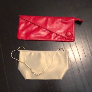 Lot of 2 Evening Clutches, zipper closures